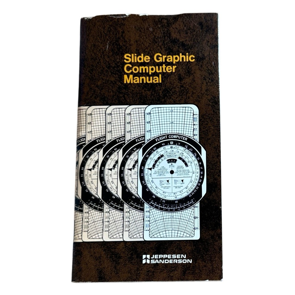 Jeppesen E6B Flight Computer Aviation Slide Rule w Manual Case Pilot Tool