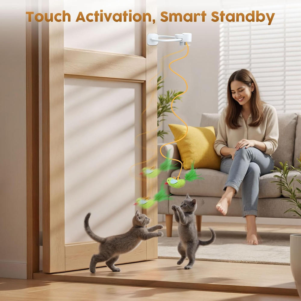 Automatic Flying Bird Toy for Indoor Cats - USB Rechargeable Interactive Fun