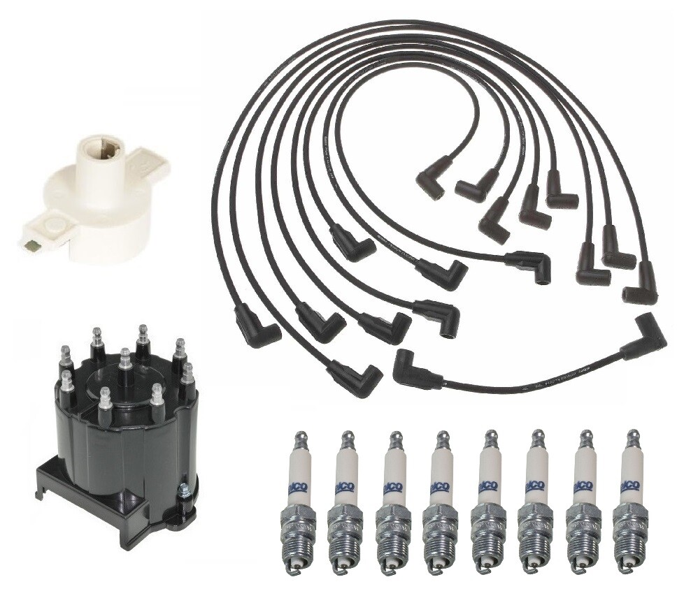 ACDelco Ignition Kit Distributor Rotor Cap Wire Spark Plugs for Chevy GMC 5.7 V8