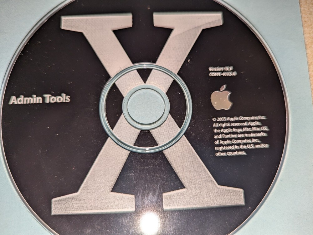 Vintage 2003 Apple Macintosh Mac OS X Admin Tools Software Disc Version 10.3