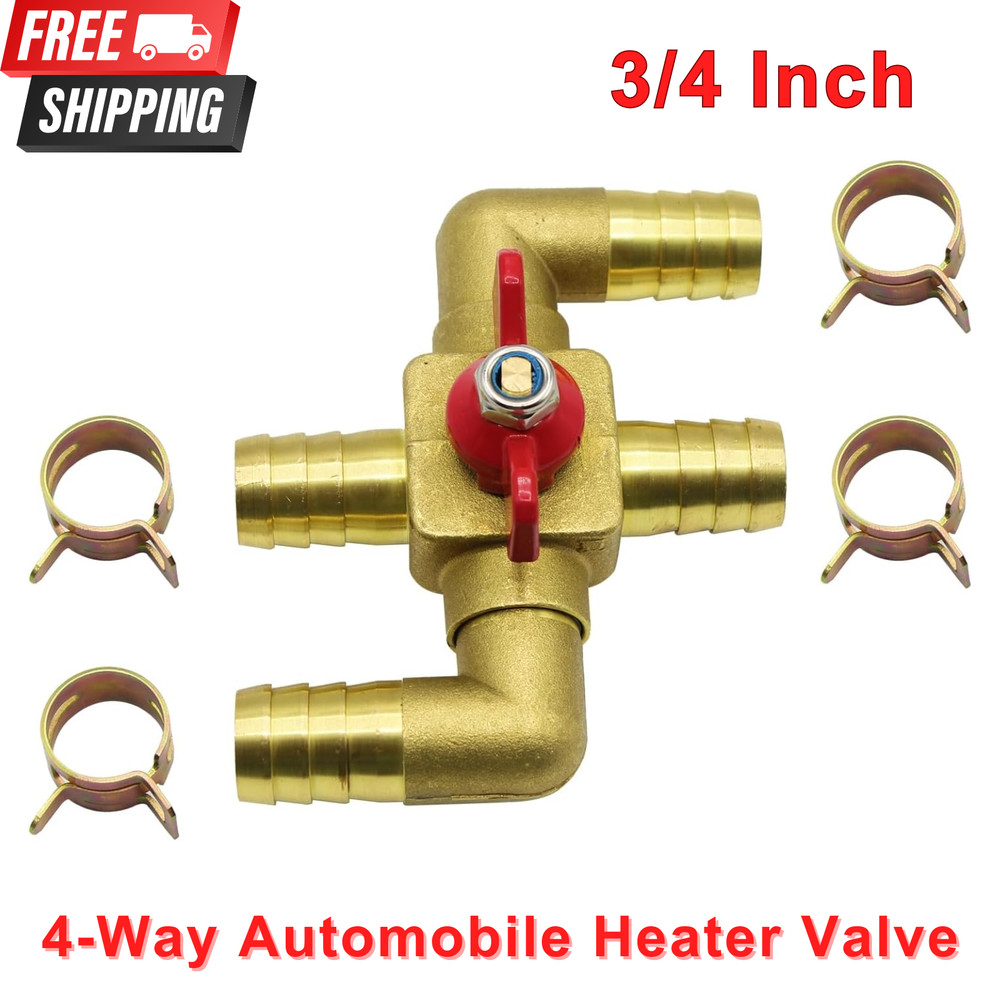 Heater Core Bypass Valve 4-Way Solid Brass Automobile Integrated Manual Control