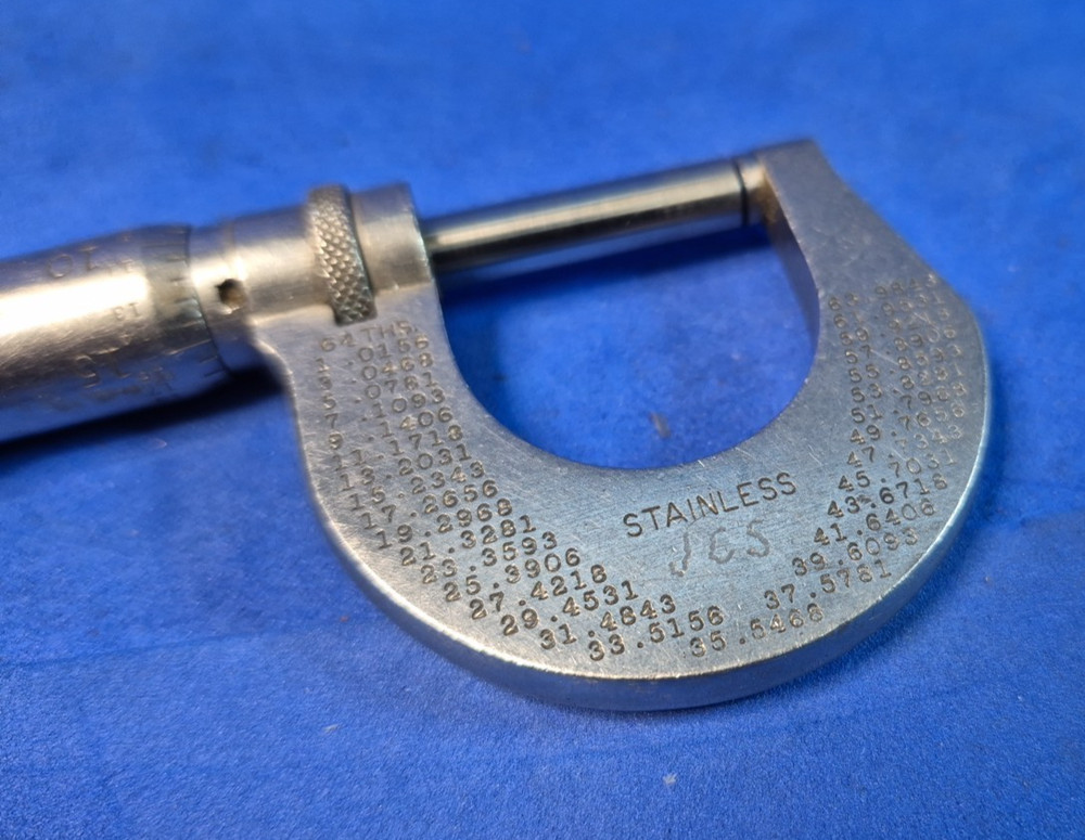 Starrett No. 1230 0-1" Stainless Micrometer