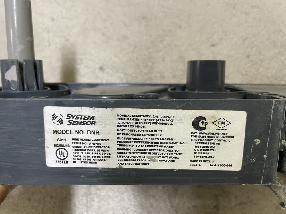 System Sensor DNR Duct Smoke Detector Housing
