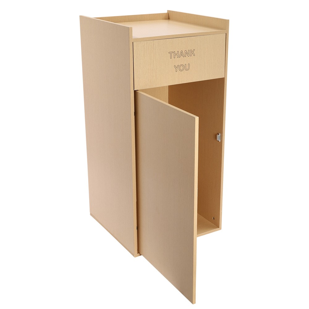 30gal Trash Can Cabinet Commercial Trash Bin Ecological Board Garbage Container