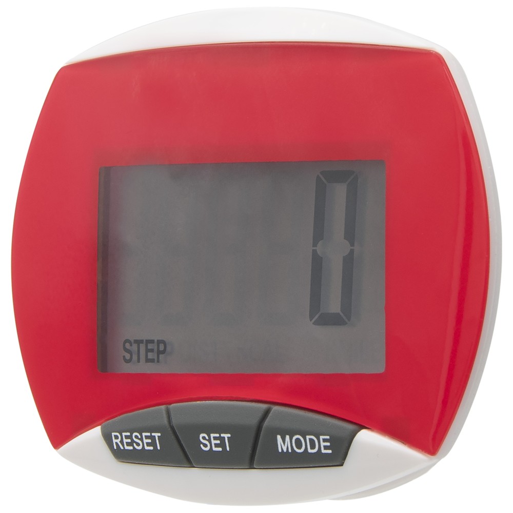 Simple Step Counter Walking Exercise Pedometer with Clip in Red