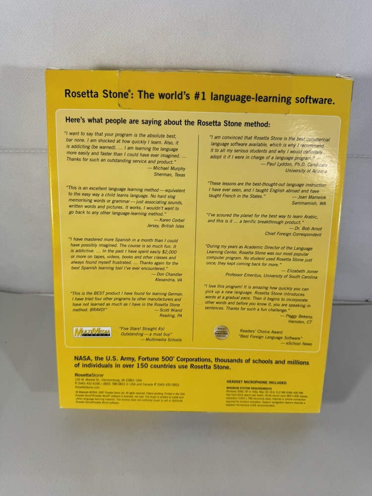 Rosetta Stone Arabic Version 3 Level 1 CD Rom for Windows and MAC