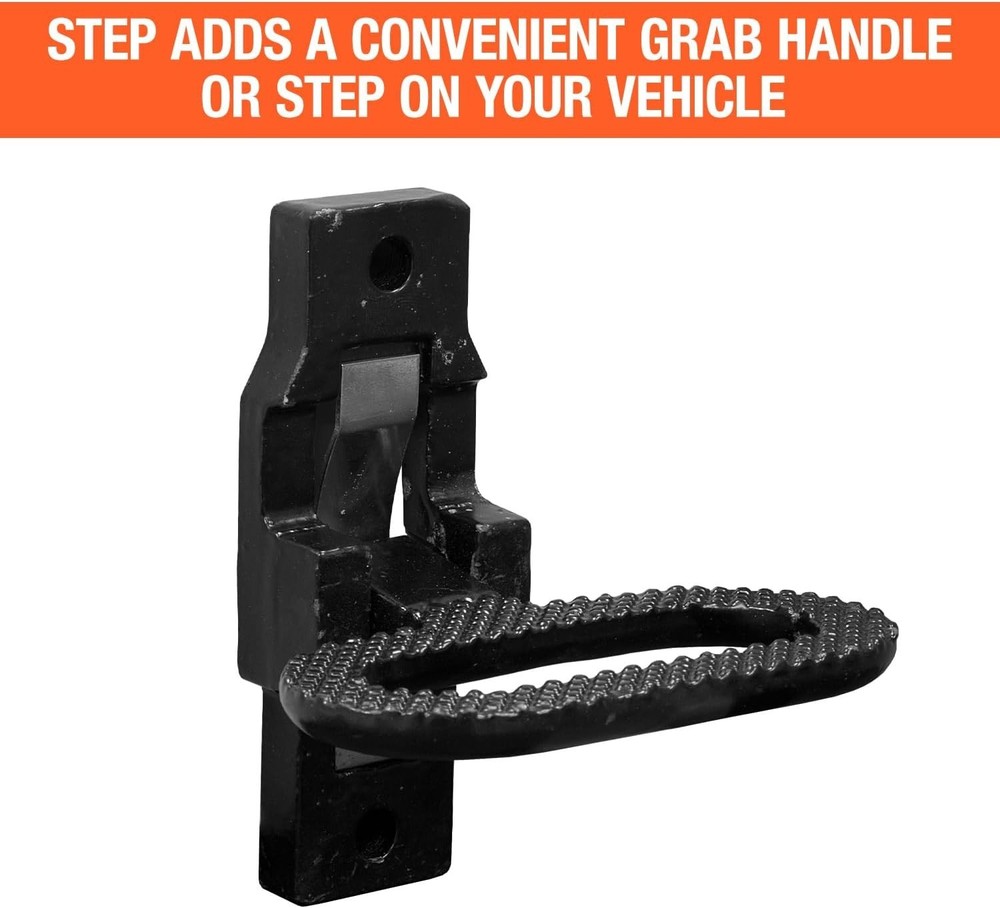 Multi-Purpose Folding Safety Step & Grab Handle for Trucks & RVs - Black E-Coat