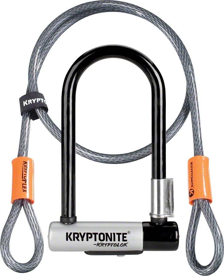 Kryptonite KryptoLok U-Lock 3.25 x 7" Black Includes 4' Cable & Bracket
