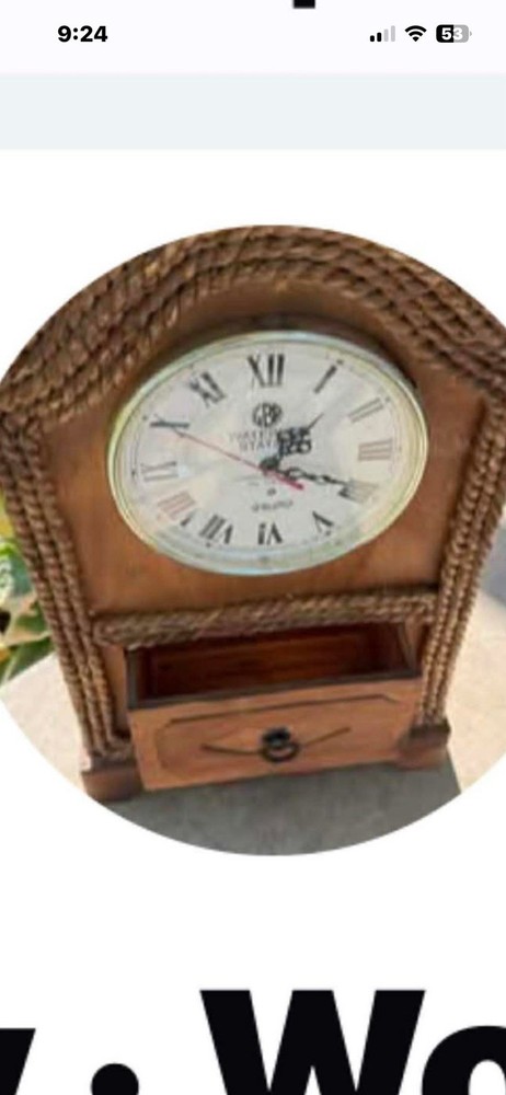 Green Shelf Clock With Sheep 22 “ tall