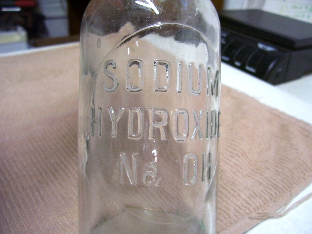 Original Vintage Wheaton Sodium Hydroxide Bottle
