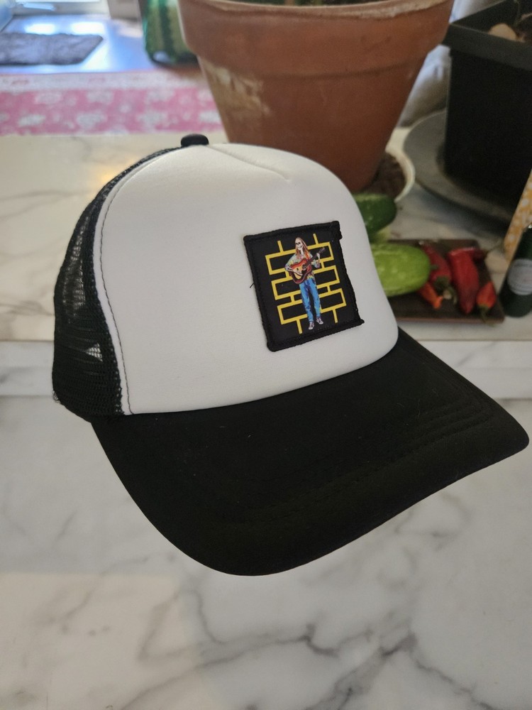 Billy Strings "BS Dead" Trucker Hat.. Black & White  Mesh w/ Snapback