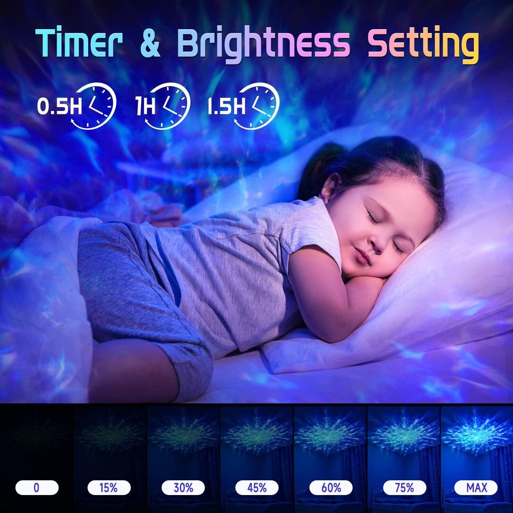 Galaxy Light Projector with HiFi Bluetooth Speaker and White Noise Options