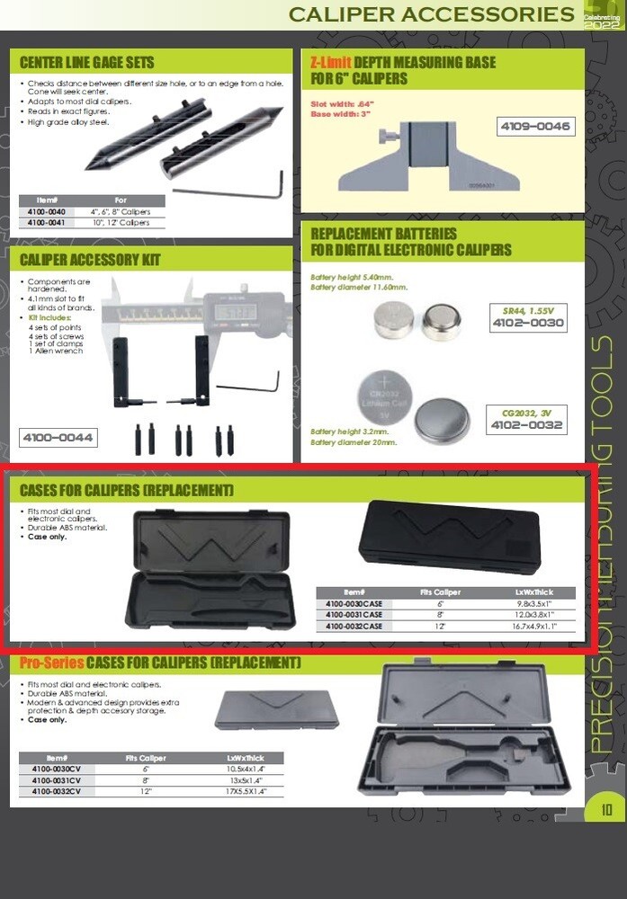REPLACEMENT CASE FOR A 6" CALIPER (4100-0030CASE)
