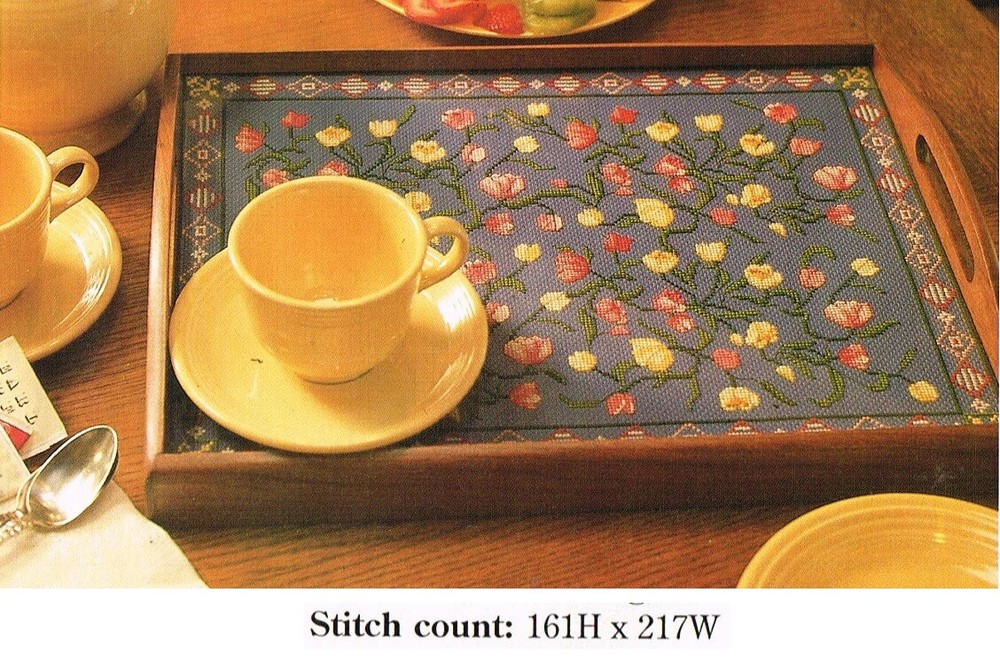 TULIP TRAY  CROSS STITCH PATTERN ONLY - YD  RUA
