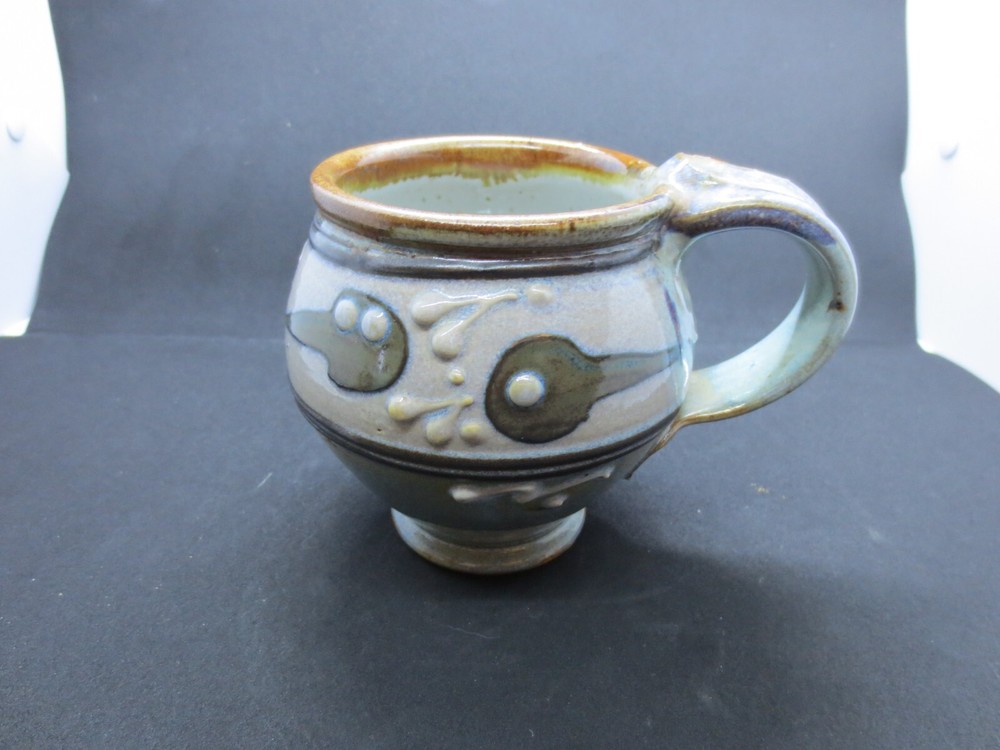 Vintage Handmade Pottery Mug 4"  - Marked on Bottom