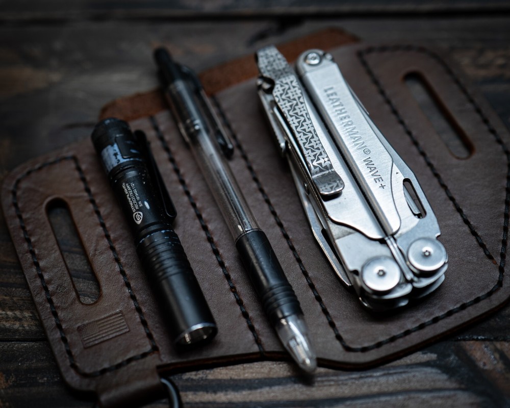 Leather Belt EDC Organizer, Handmade In USA