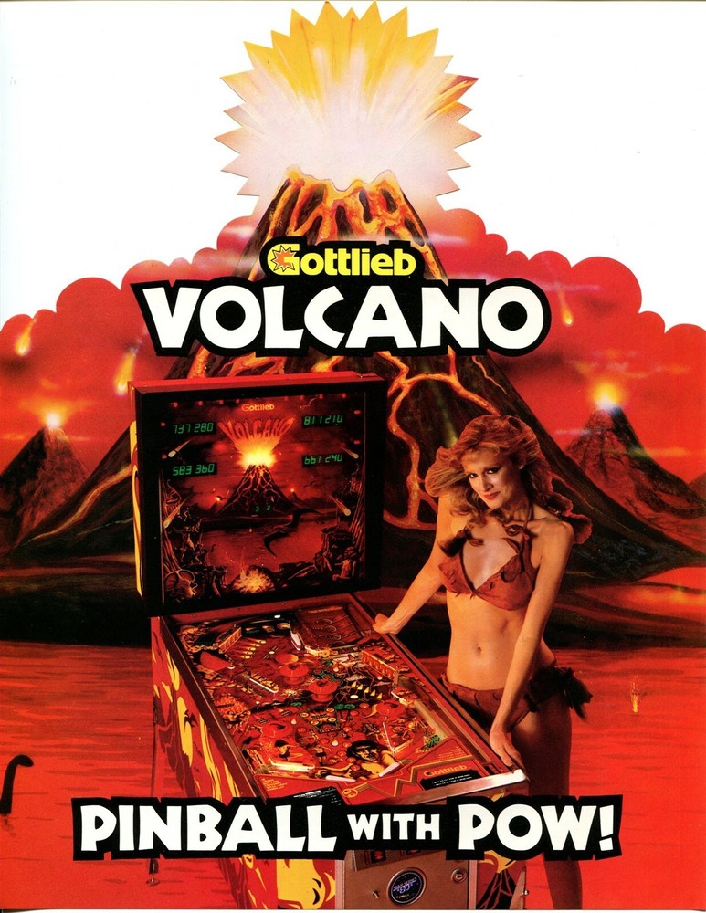 Volcano Gottlieb Pinball Flyer / Brochure / Ad Mint