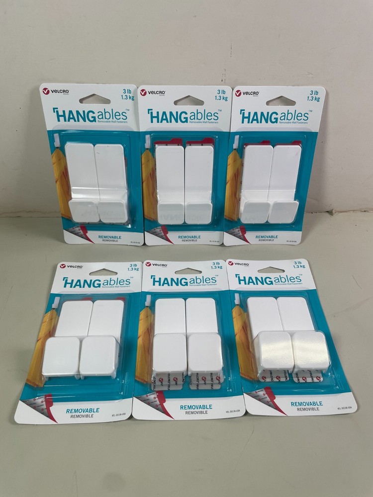 Velcro Hangables 3lb Removable White Wall Hanger (6x 2 Pack)