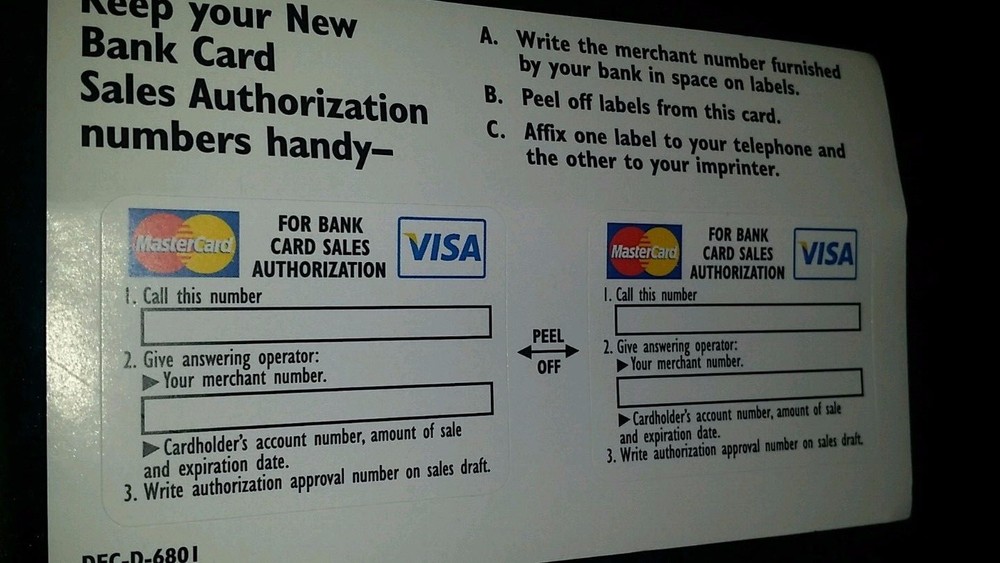 Authorization Numbers Decal Sticker