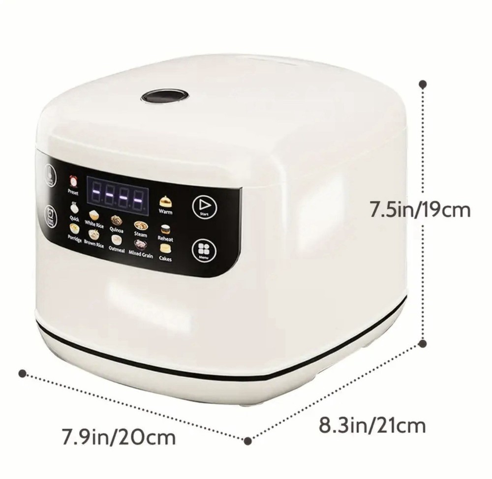 New Rice Cooker 67.63oz Portable Multi-Functional, 10 Menu Options Non-Stick