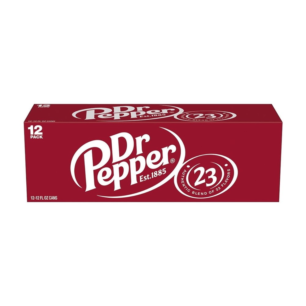 Dr Pepper Soda Pop, 12 fl oz, 12 Pack Cans