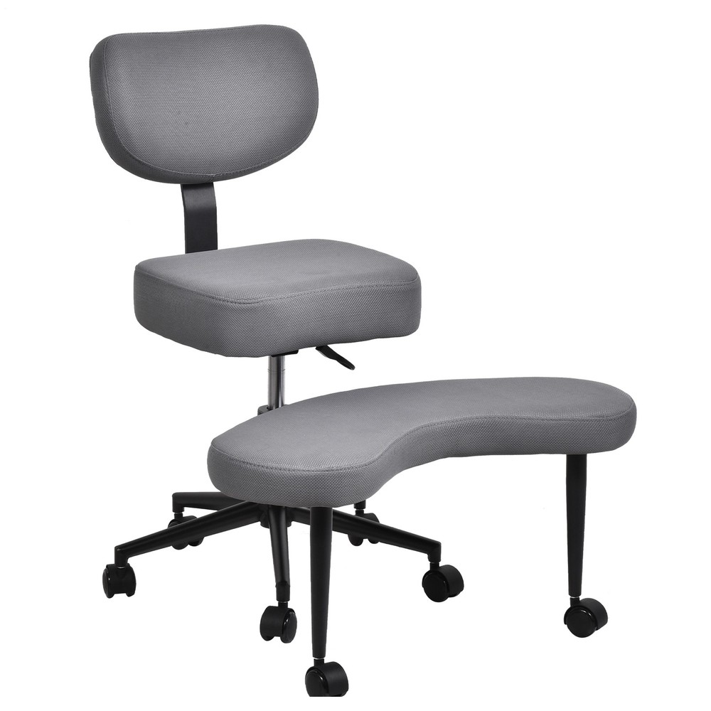 Height Adjustable Seat with Wheels for ADHD, Kneeling Chair with Back Support