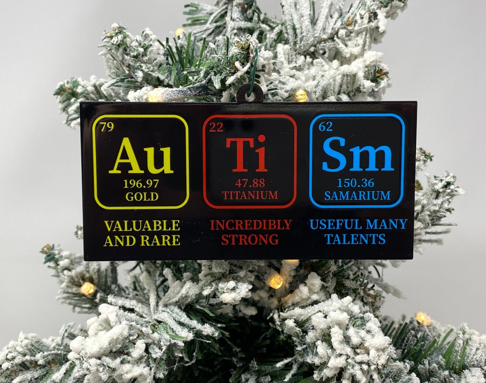 Autism Christmas Ornament Science Elements