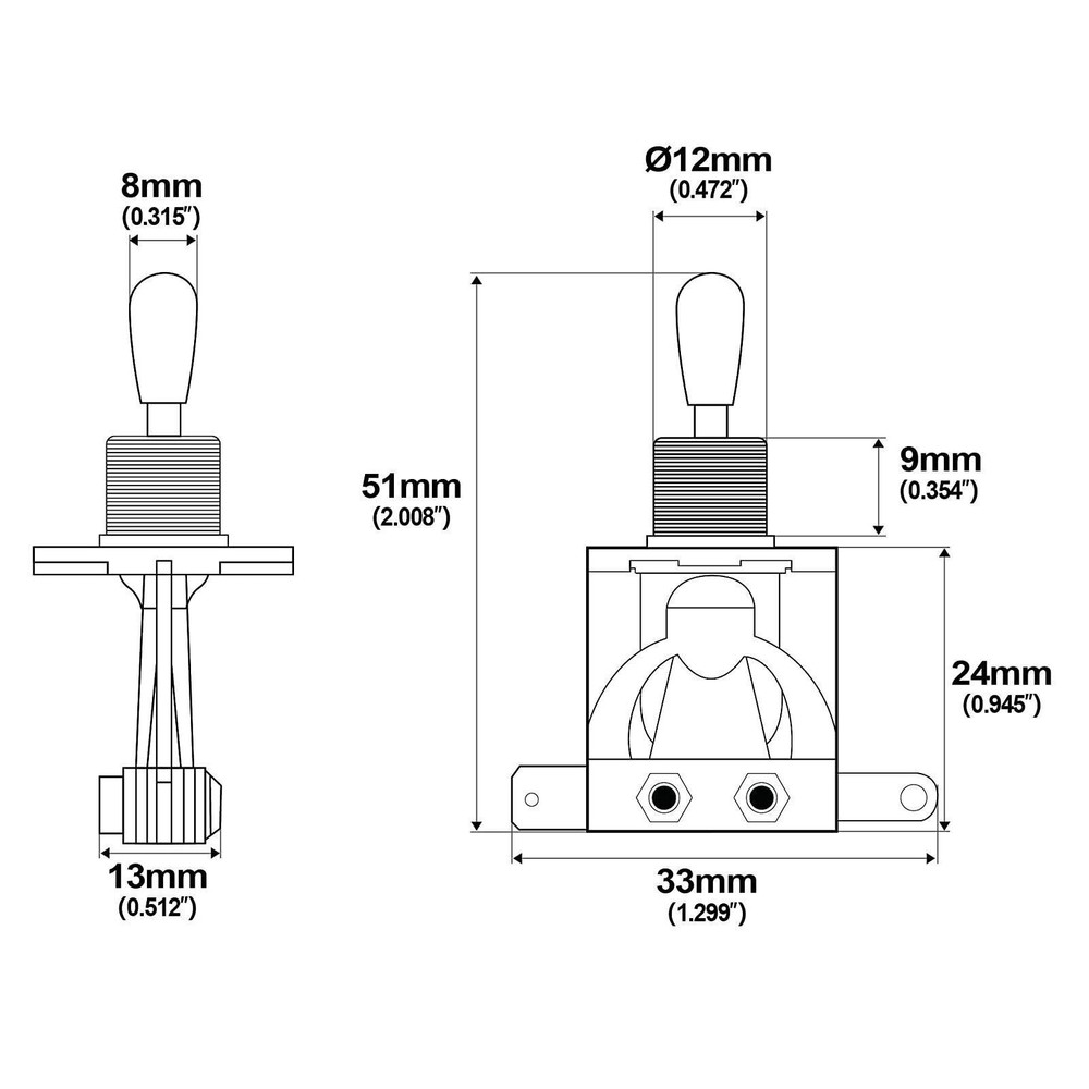 3-Way Short Toggle Guitar Switch Electric LP Les Paul Epiphone Selector