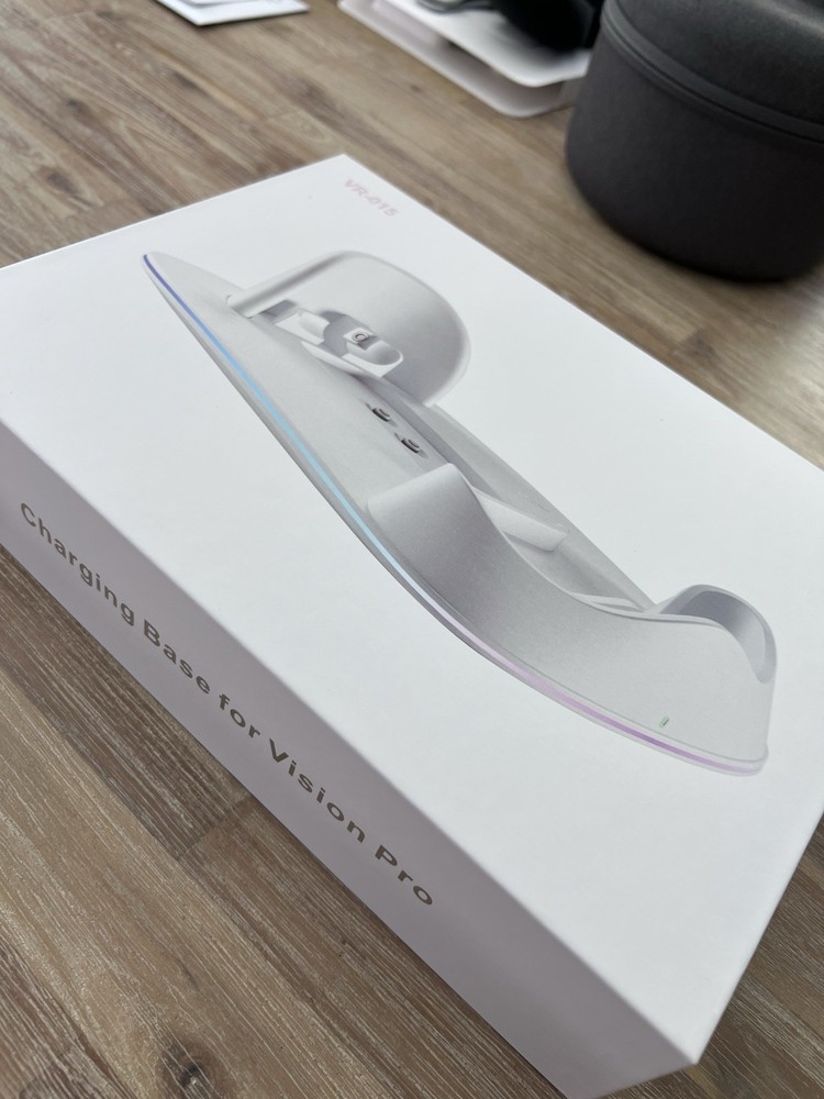 Charging Dock for Apple Vision Pro, Magnetic USB Stand w/ LED Lights – White