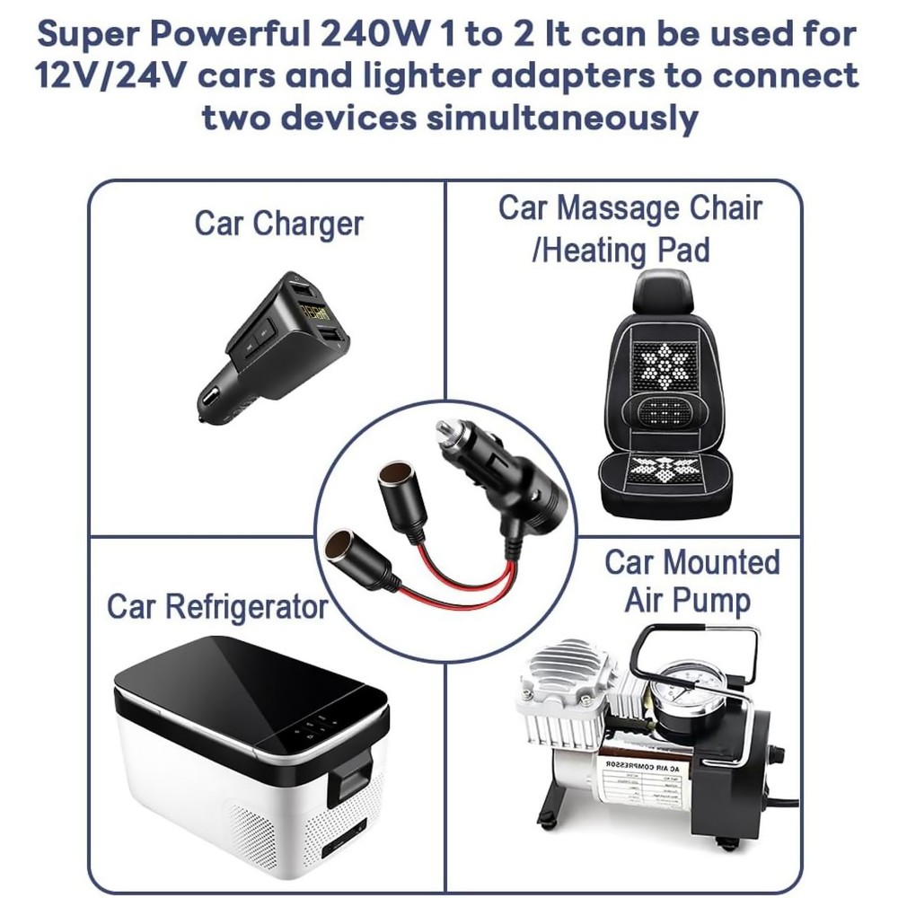 12-24V 10A Input Power Universal Car Cigarette Lighter Splitter Adapter