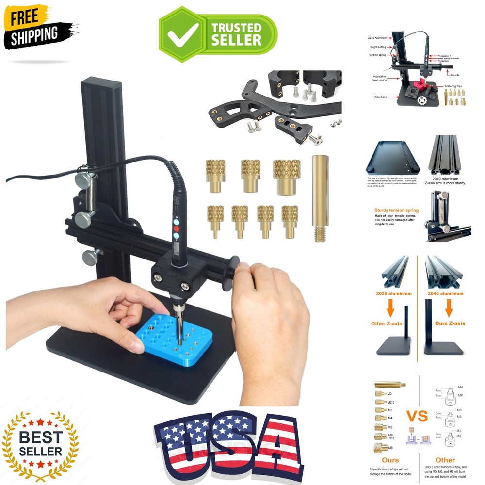 Vertical Heat Pressing Machine,Heat Set Insert Tool,Brass Inserts 3D Printing...