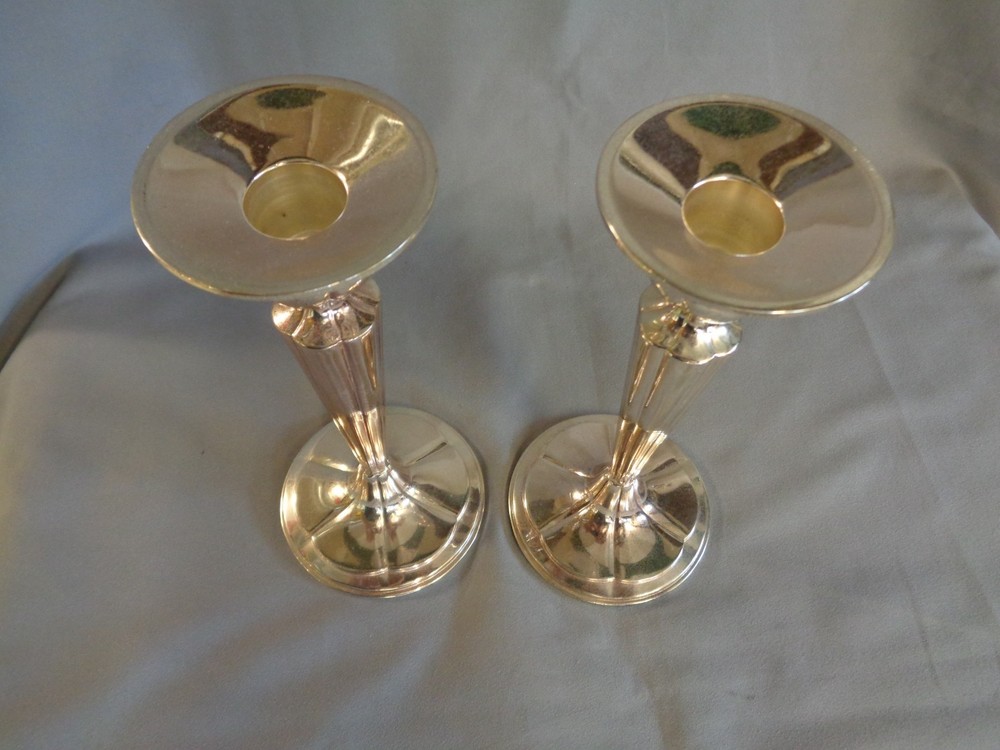 Pair 'Hartnell Home' Silver Plated Candlesticks