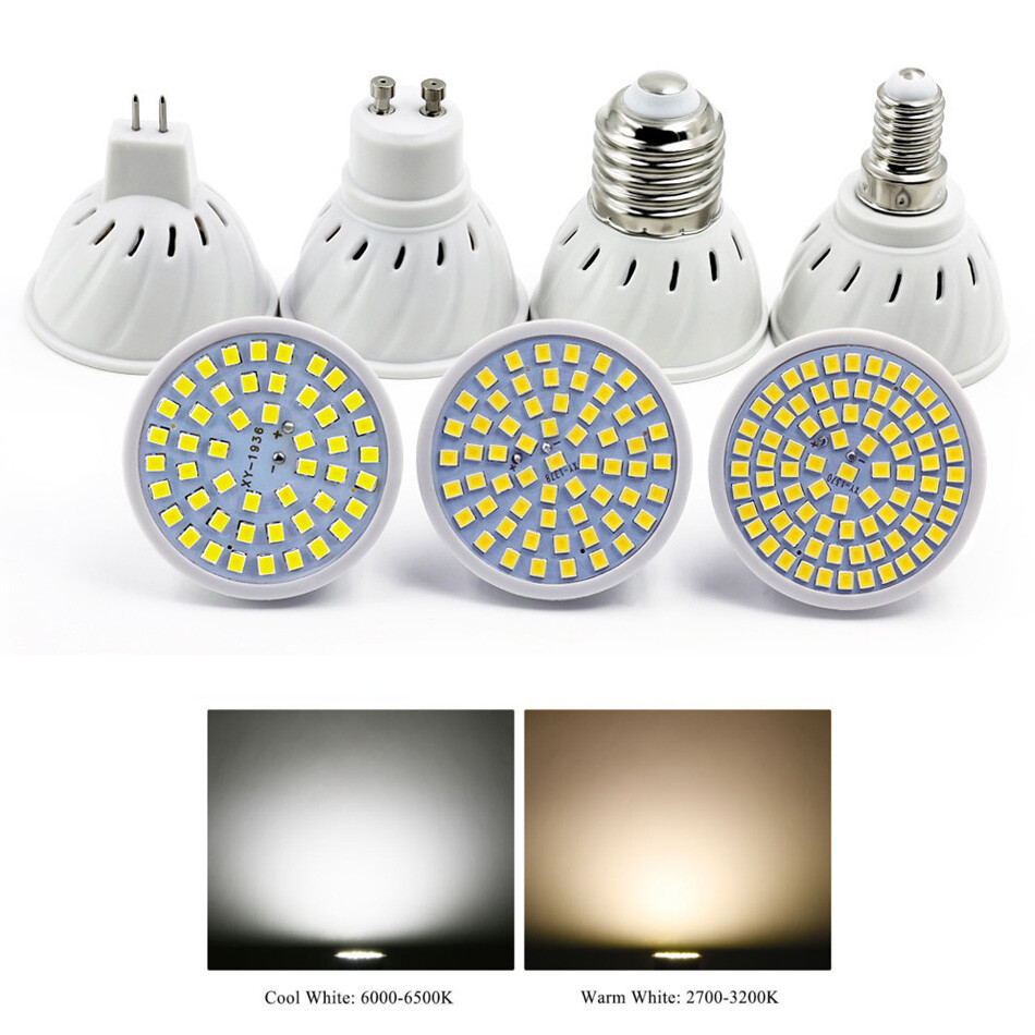 10PCS E14 GU10 MR16 E27 LED Bulb 5W 8W 10W Downlight Lamp 220V 2835 Spotlight