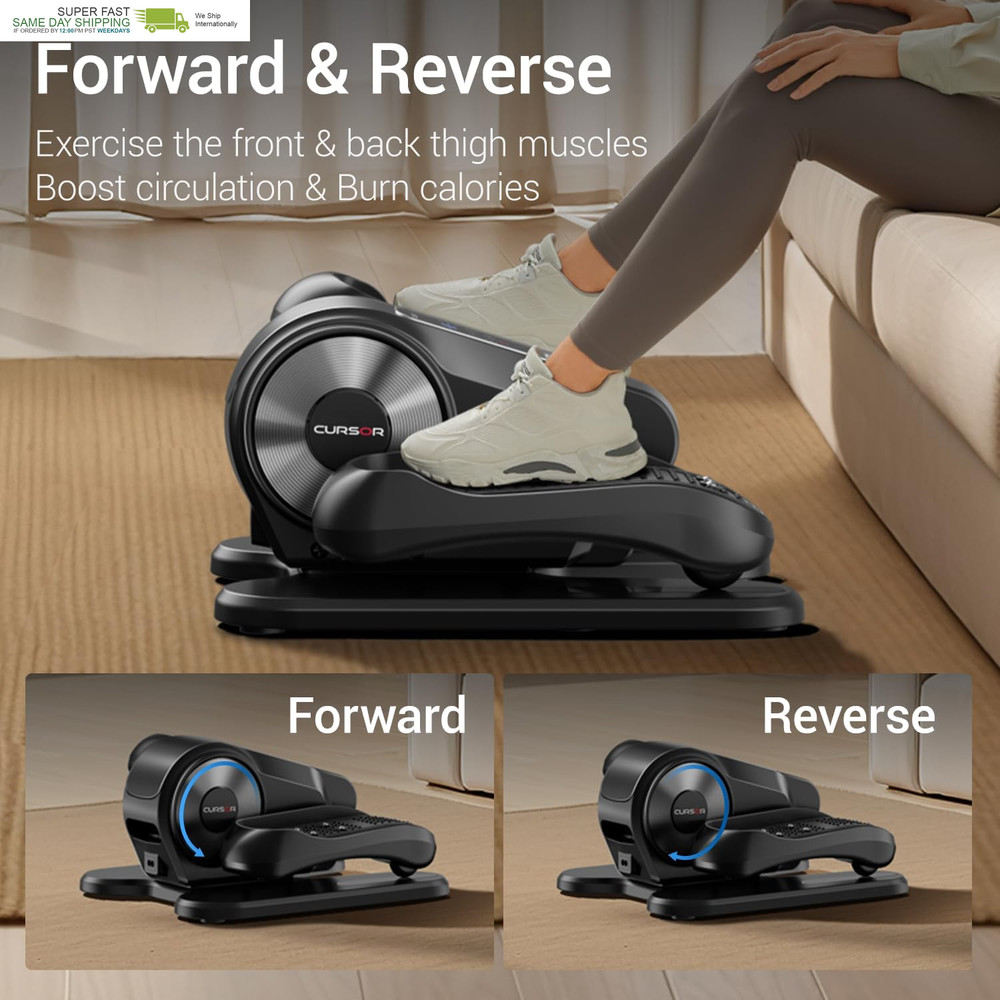 Under Desk Elliptical Machine, Electric Seated Pedal Exerciser, Mini Elliptical
