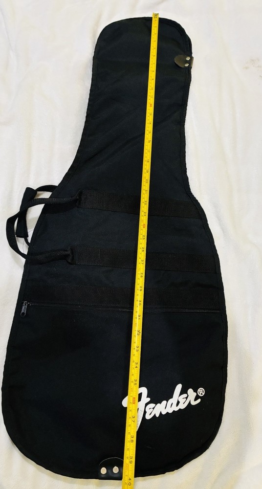 Fender Soft Black Guitar Case Gig Bag Zippered Storage Double Carry Strap