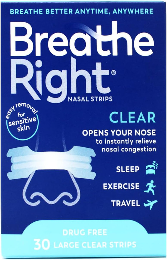 (120 Strips) Nasal Strips Clear Large for Sensitive Skin