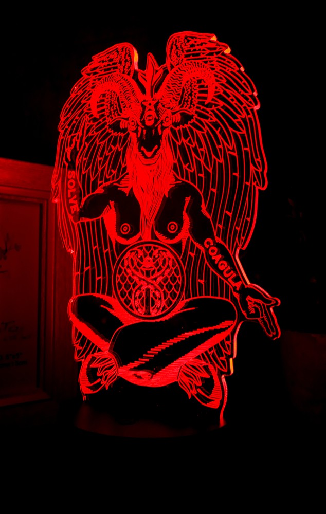 Ebros Sabbatical Goat Baphomet Satanic Acrylic Panel Colorful LED Night Light