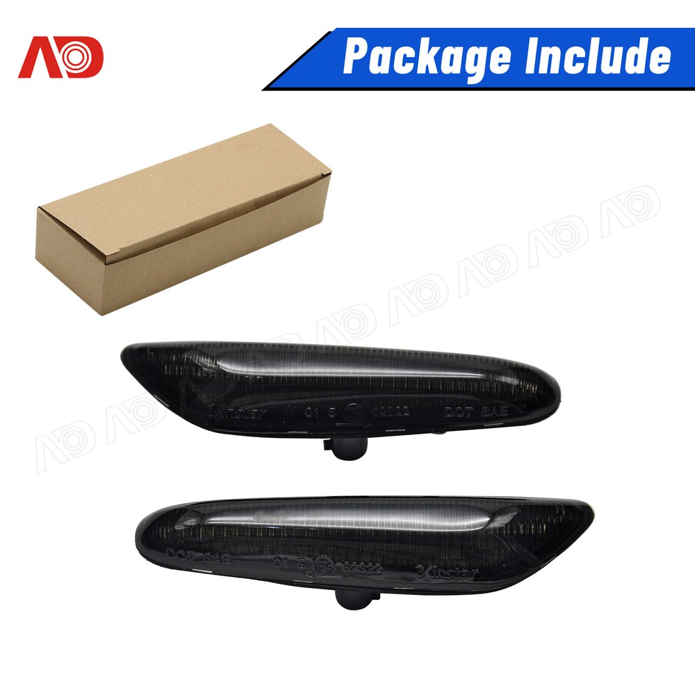 Sequential LED Side Marker Lights Smoked For BMW E60 E61 E82 E88 E90 E91 E92 E93
