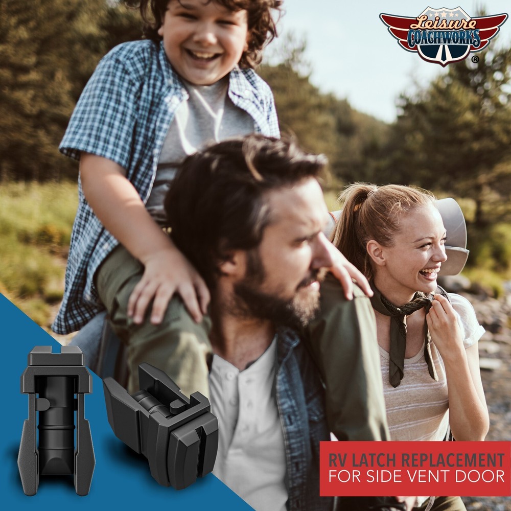 Replacement RV Refrigerator Side Vent Door Latch (617772), Black 2 Pack