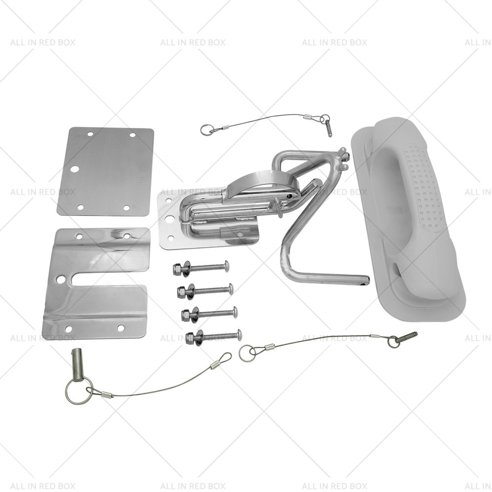 Stainless Steel Boat Insta-Lock Snap Quick Davits Set With Handle Pad