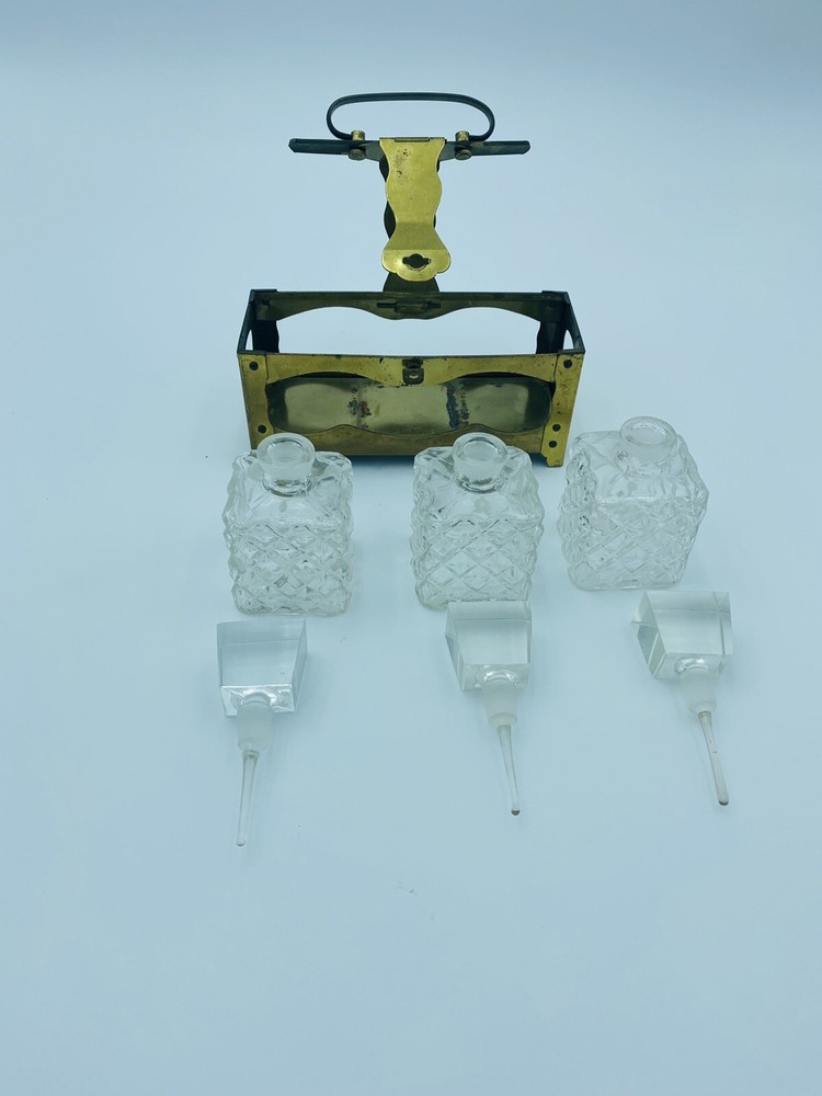 Crystal & Brass Vanity Perfume Caddy Set - 7pc