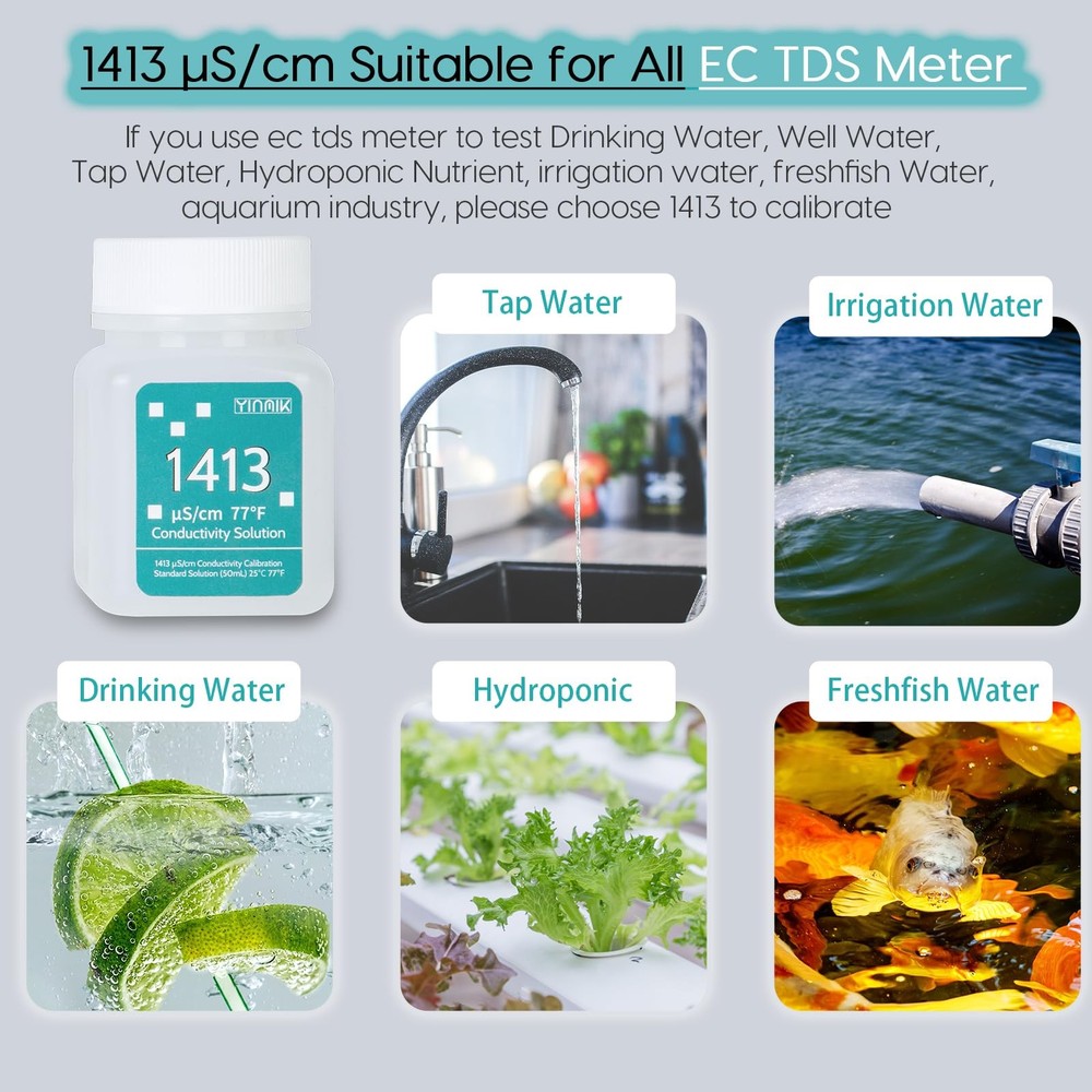 1413 μS/cm Calibration Solution, Conductivity Salt Standard Buffer Solution f...