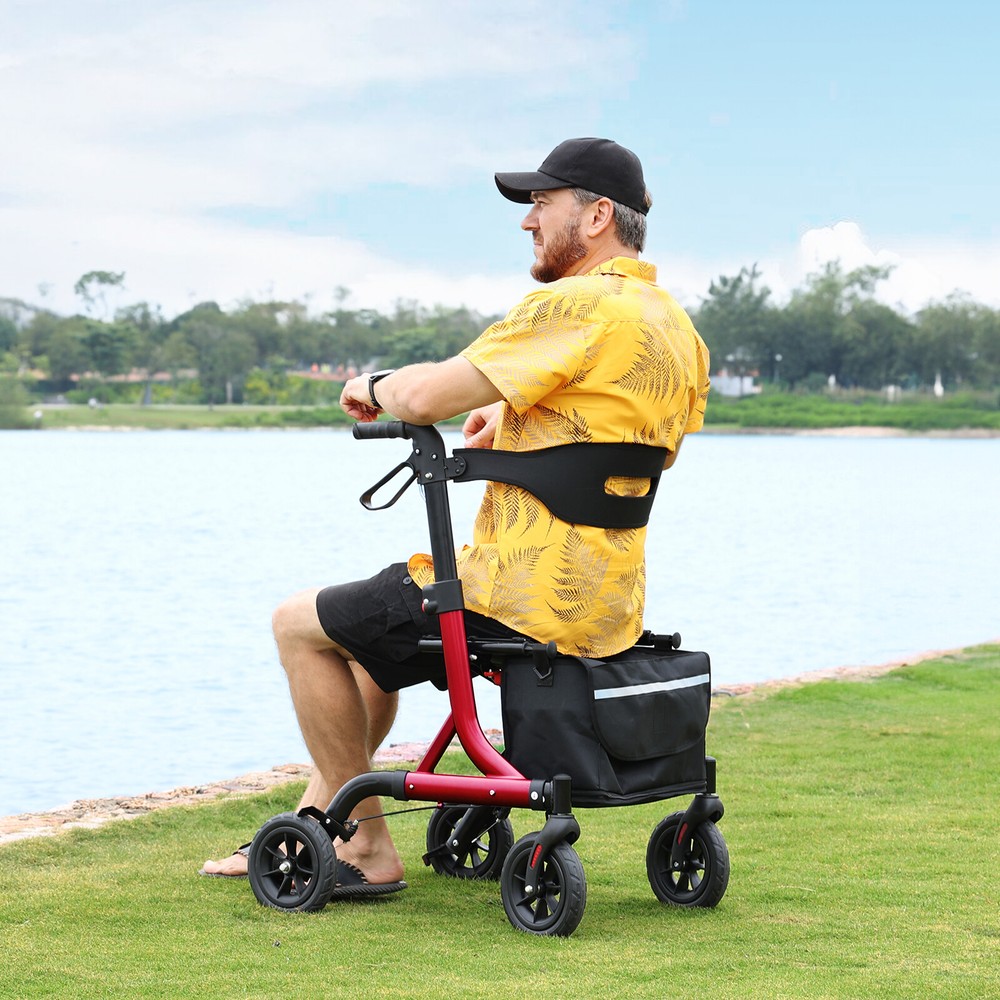 Rollator Walker with Non-Pneumatic Tires - All Terrain Rollator Walker with Seat