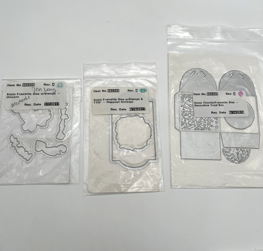 Huge Sizzix Thinlits Cutting Dies Lot Mixed New & Used Scrapbooking Card Making