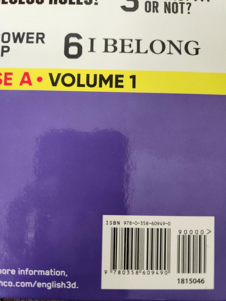 Course A Volume 1 Issues Book (English 3D) [Hardcover] Hmh
