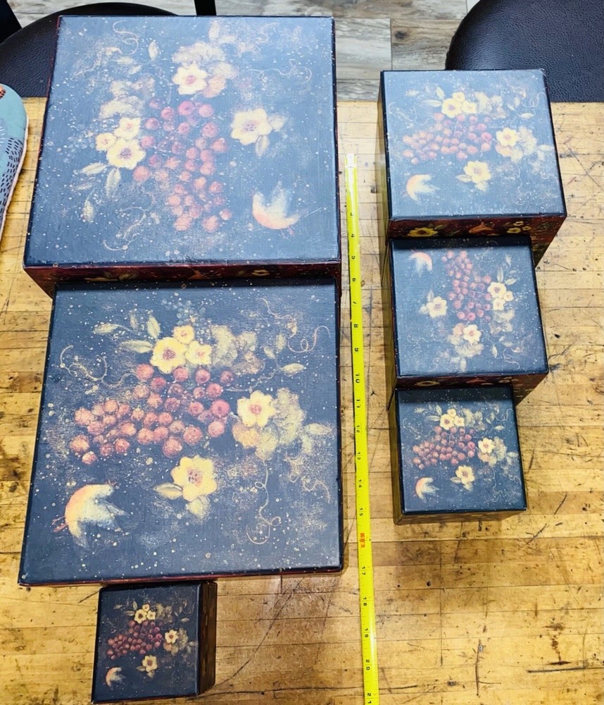 6 Bob's Boxes Nesting Boxes Susan Winget Artwork GARDEN TREASURES