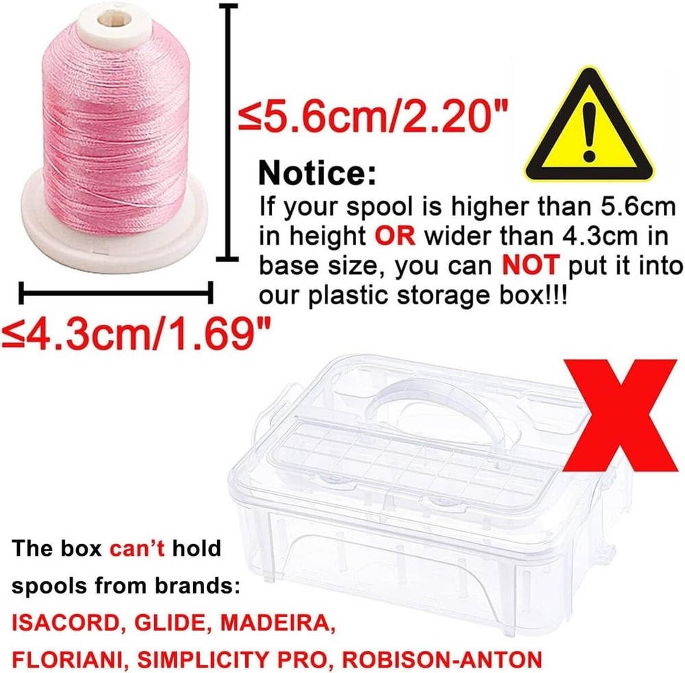 4 Layers Stackable Clear Storage Box/Organizer for Holding 80 Spools Home Emb...