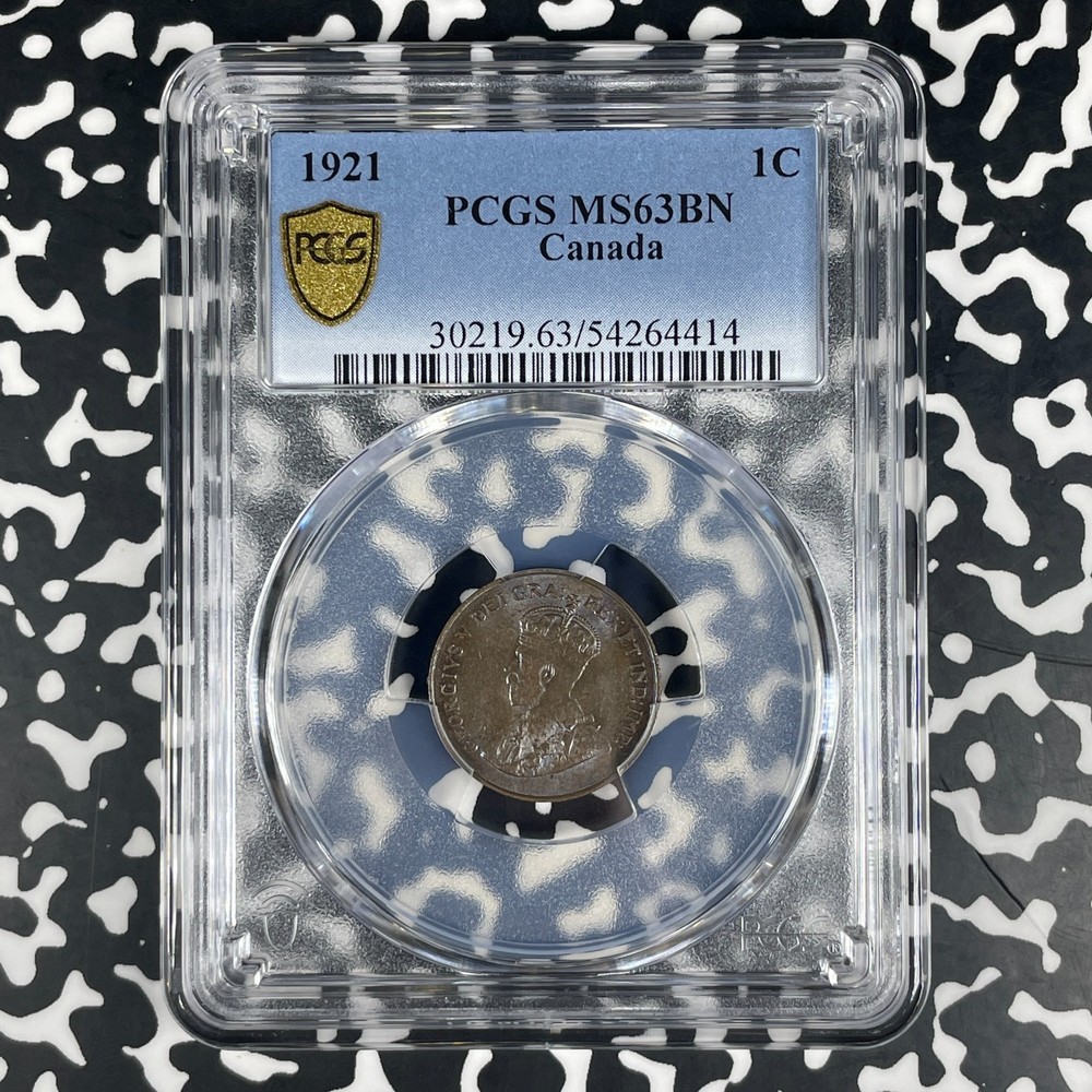 1921 Canada Small Cent PCGS MS63BN Lot#G1710 Choice UNC!