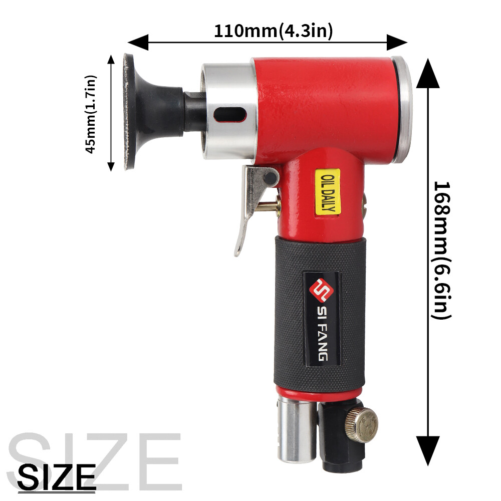 Mini Orbital Sander Grinder Polisher Kit, 2" Air Right Angle Surface Prep Tools