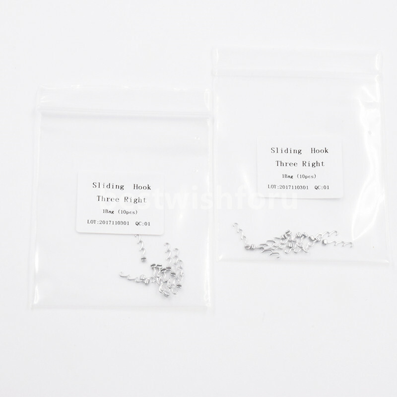 1 Bag Dental Orthodontic Crimpable Hook Multi-function Spiral Long Curved Right